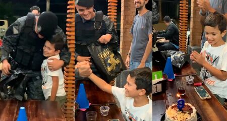 Arthur ficou bastante surpreso com a chegada dos militares