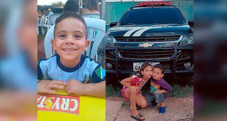 Hendrick Gael Soares de Oliveira é apaixonado por viaturas e seus brinquedos se resumem a algemas e armas de brinquedo