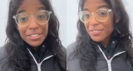 Em vídeo que circula nas redes, Juliana Marins aparece ao lado da turista italiana Federica Matricardi no topo do vulcão antes do acidente