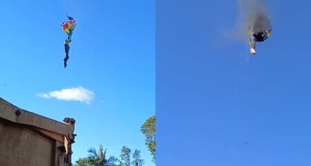 Dos passageiros, 13 conseguiram saltar, mas as outras seguiram com o balão, que pelo ar quente causado pelas chamas, começou a subir