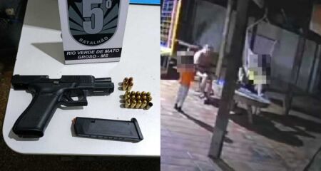 Arma foi apreendida pela Polícia Militar