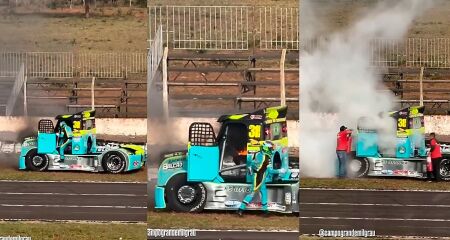 Incidente ocorreu após um problema na turbina do veículo