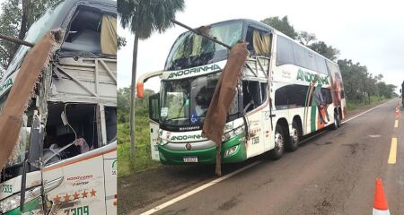 Duas pessoas morreram e outras ficaram gravemente feridas em tragédia entre ônibus de viagem e caminhão perto de Corumbá