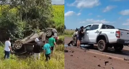 Batida entre carros aconteceu próximo ao trevo de acesso ao distrito de Lagunita