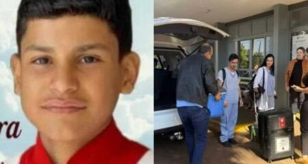 Gabriel Barrios, de 13 anos, teve morte cerebral após bater moto contra árvore em assentamento rural de Iguatemi