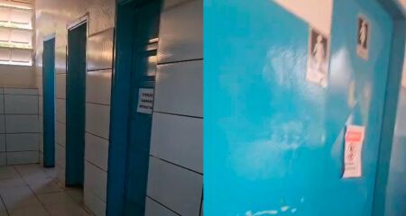 Situação se arrasta há cerca de seis meses e alunos dividem o mesmo sanitário, gerando desconforto entre estudantes e pais