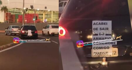 Mensagem no carro transforma trânsito em celebração