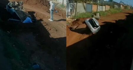 O buraco pertence a uma obra da prefeitura e não havia sinalização no momento do acidente
