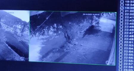 Uma câmera de segurança flagrou o pai agredindo a filha com diversos golpes de barra de ferro, nesse domingo (26/10), em Ribeirão Preto