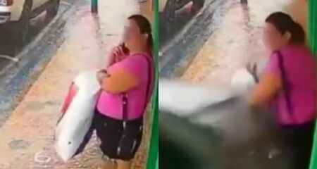 O caso aconteceu em Adamantina, no interior de São Paulo, na manhã desta segunda-feira (13/10). A mulher foi socorrida com um corte na mão