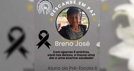 Post em memória de Breno feito pela escola onde estudava