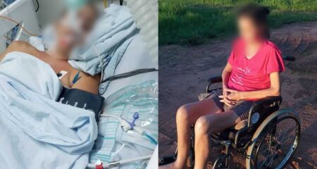 A paciente está lutando pela vida