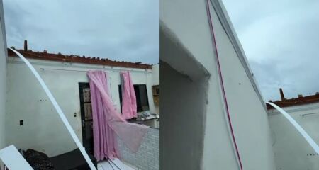 Residência ficou completamente destelhada e casal agora conta com a solidariedade da população para recomeçar