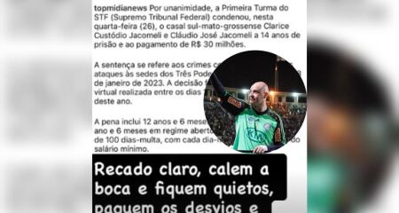 ídolo do futebol critica injustiça com o casal 