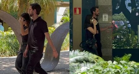 Mel Maia chegou ao Crematório da Penitência, no Caju, bastante abalada e com a mão no rosto