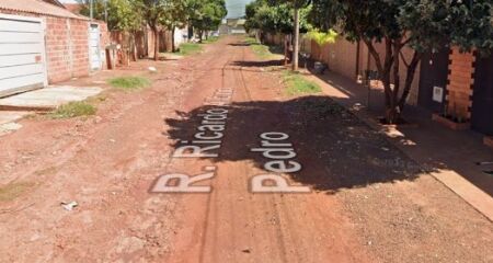 Rua onde a família da vítima mora