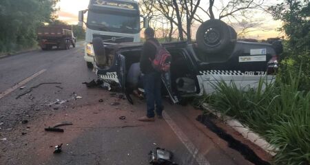 Ele seguia em uma viatura da cidade quando acabou se envolvendo em uma colisão grave
