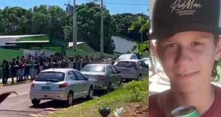 Cortejo passou em frente à Escola José Serafim Ribeiro, em Jaraguari, onde o garoto estudava; veja o vídeo