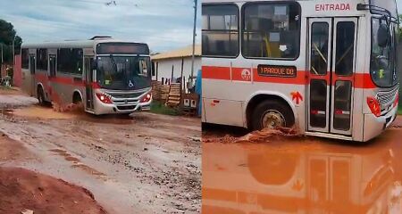 Buracos atrapalham passagem de ônibus na Capital