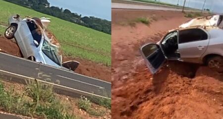 O acidente aconteceu na manhã de hoje