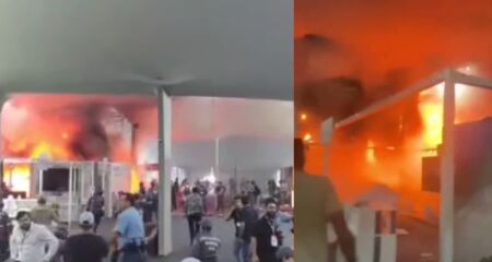 Incêndio atingiu a zona sul do pavilhão da COP30, em BelémPA. Apesar do susto e da correria, ninguém ficou ferido