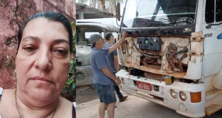 Nilza e caminhão que garantia sustento da família