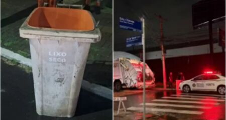 Mulher foi encontrada por servidores de limpeza urbana que faziam a coleta de lixo nas ruas de Porto Alegre (RS). Polícia busca por suspeito