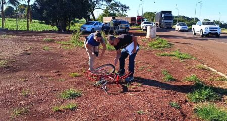 Perícia este no local após o acidente