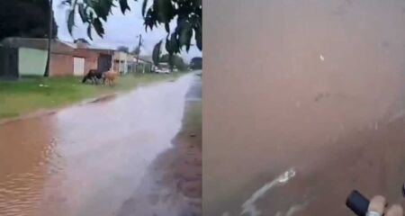 Moradores da Agnelo Souza Castro enfrentam lama e alagamento