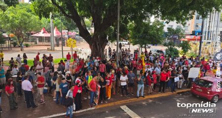 A manifestação foi realizada no cruzamento da Avenida Afonso Pena com a Rua 14 de Julho