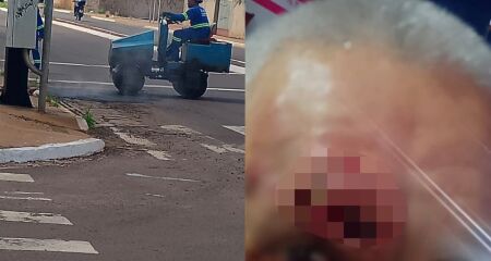 Idoso s&oacute; precisou 'quebrar a cara' em buraco para prefeitura tampar buraco na J&uacute;lio de Castilho