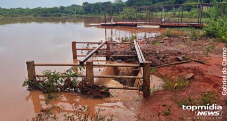For&ccedil;a da chuva fez Avenida alagar e carro quase fica ilhado