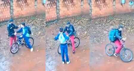 Mochila do menino tamb&eacute;m foi levada por assaltante