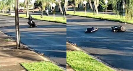 O homem sofreu um forte impacto na cabe&ccedil;a mesmo com o capacete 