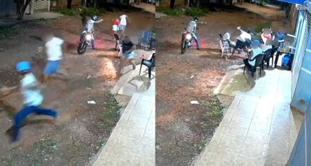 C&acirc;mera registra clima de calmaria antes de motociclista armado chegar no Centro Oeste