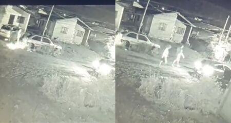 C&acirc;meras flagra momento que suspeito queimam carro e voltam para atirar na Vila Nasser 