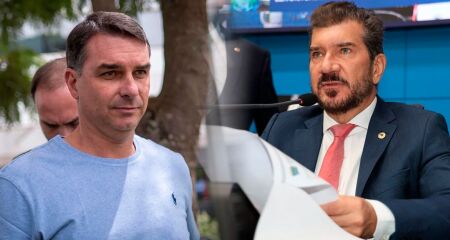 Fl&aacute;vio Bolsonaro e Pedro Kemp