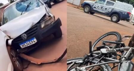 Motorista tentou desviar da v&iacute;tima, mas acabou atingindo outro ve&iacute;culo estacionado