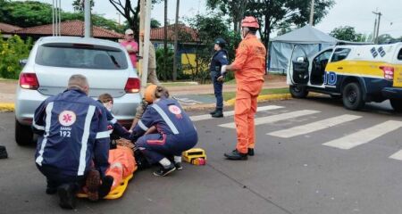 A v&iacute;tima foi encaminhada em estado grave para o hospital 