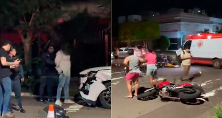 O motorista do carro tentou fugir do local, mas foi contido por populares