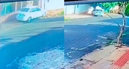 As imagens do acidente foram captadas por uma resid&ecirc;ncia pr&oacute;xima