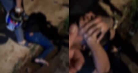 Mulher pulou de moto em movimento para fugir de ex-companheiro; revolta de moradores foi registrada em v&iacute;deo