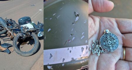No local do acidente ainda foi encontrada uma medalha religiosa associada a prote&ccedil;&atilde;o de motoristas