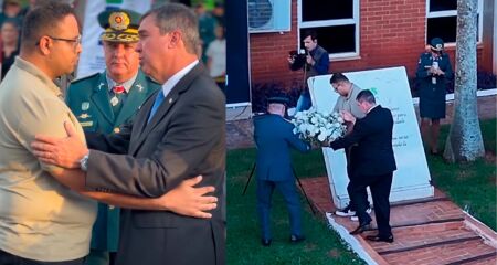 Durante solenidade da Medalha Tiradentes, o governador se juntou ao filho de Marlene de Brito para homenagem
