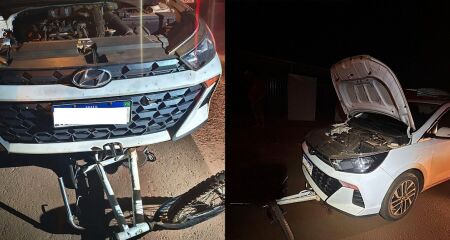 Bicicleta &eacute; atingida por carro e duas crian&ccedil;as feridos em Maracaju