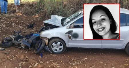 Amanda da Silva Bonif&aacute;cio era garupa de uma motocicleta que foi atingida por um carro 