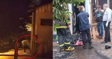 A v&iacute;tima morreu carbonizada; suspeita foi presa em flagrante horas depois