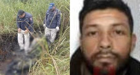 Corpo de Richard David Rivarola N&uacute;&ntilde;ez, de 28 anos, estava parcialmente carbonizado ao lado de uma motocicleta em estrada rural