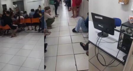 A unidade de sa&uacute;de estava lotada durante a noite de quarta-feira 