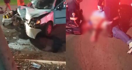 Motorista, esposa e crian&ccedil;a que estavam no carro ficaram feridos